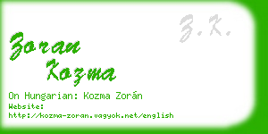 zoran kozma business card